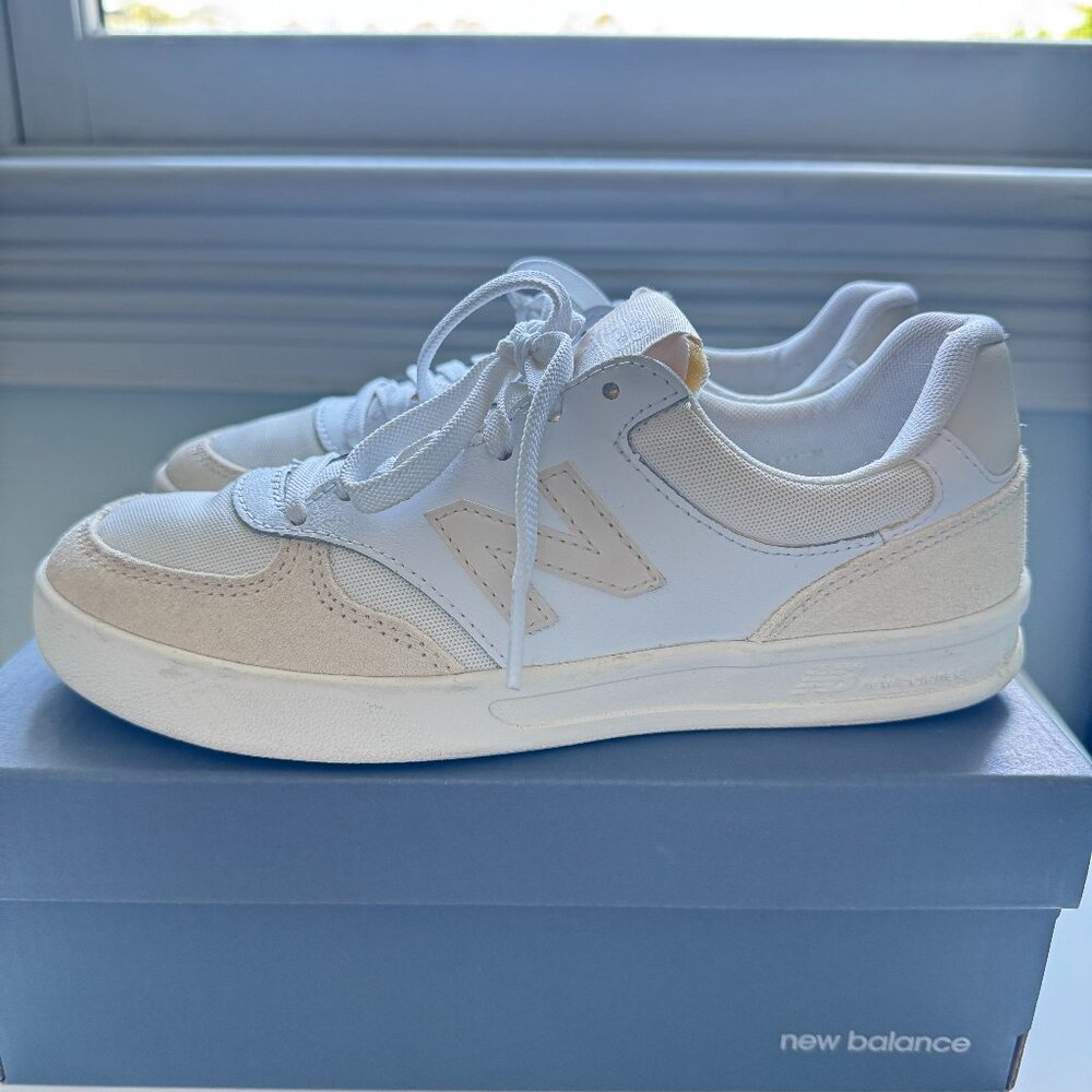New Balance white and pale yellow 300 Court Sneakers size 5 for Mens and 6 1/2 f